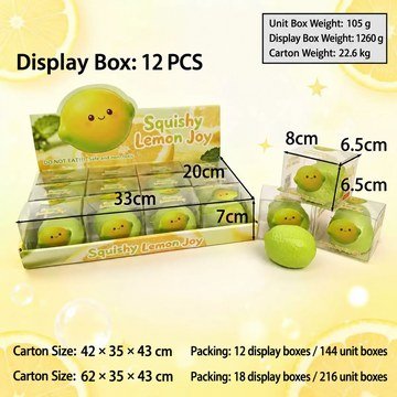 Lemon Moldable Squishy Stress Toy — product view