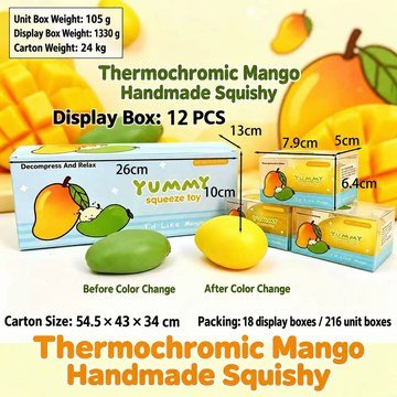 Thermochromic Mango Moldable Squishy Stress Toy — product view