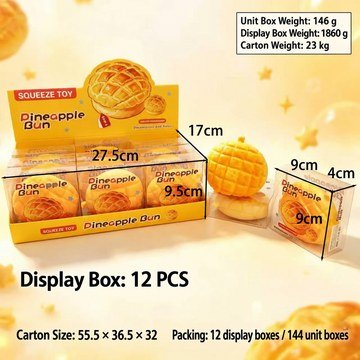 Pineapple Bun Moldable Squishy Stress Toy — product view