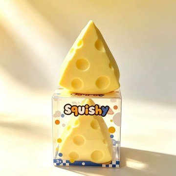 Triangular Cheese Jelly Squishy Stress Toy — product view