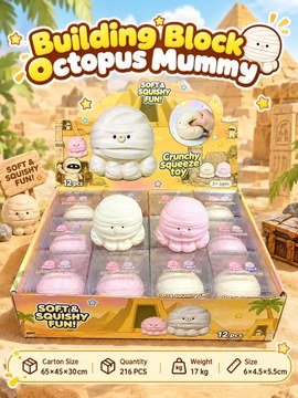 Octopus Mummy Crunchy Squishy Fidget Toy — product view