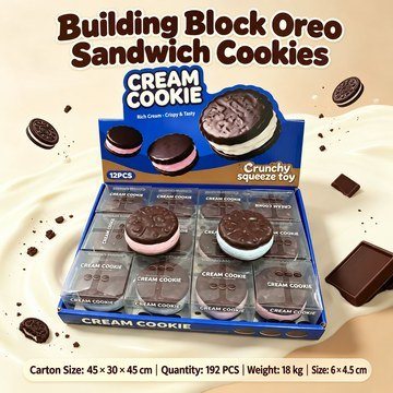 Chocolate Sandwich Cookie Crunchy Squishy Fidget Toy — product view