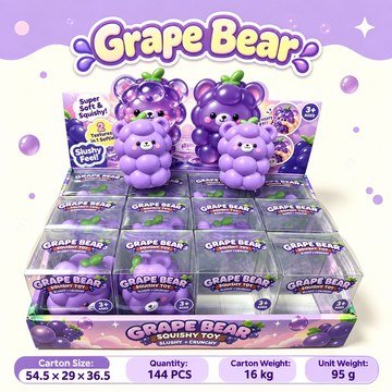 Grape Bear Crunchy Squishy Fidget Toy — product view