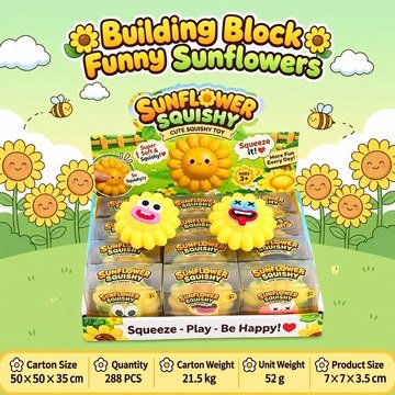 Funny Sunflower Crunchy Squishy Fidget Toy — product view