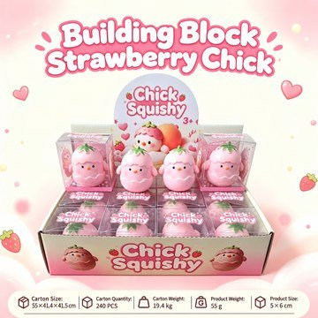 Strawberry Chick Crunchy Squishy Fidget Toy — product view