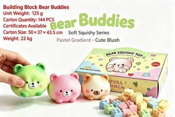 Bear Buddies Crunchy Squishy Fidget Toy — product view
