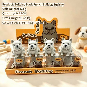 French Bulldog Crunchy Squishy Fidget Toy — product view