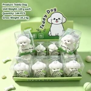 White Teddy Dog Crunchy Squishy Fidget Toy — product view