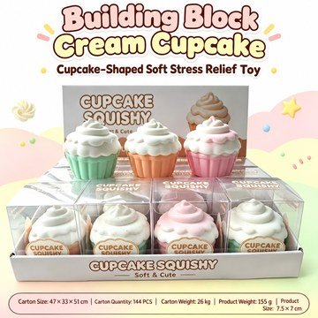 Cream Cupcake Crunchy Squishy Fidget Toy — product view