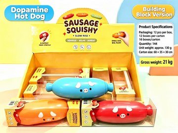 Dopamine Hot Dog Crunchy Squishy Fidget Toy — product view