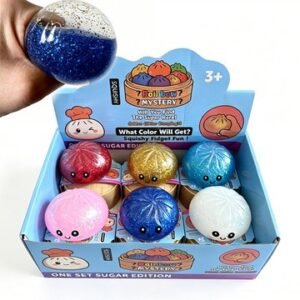 Glitter Gel Smiling Steamed Bun Squishy Fidget Toy — product view