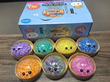 Colorful Water Bead Smiling Steamed Bun Squishy Fidget Toy — product view