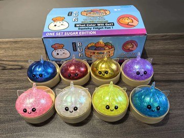 Unicorn Glitter Gel Smiling Bun Squishy Fidget Toy — product view